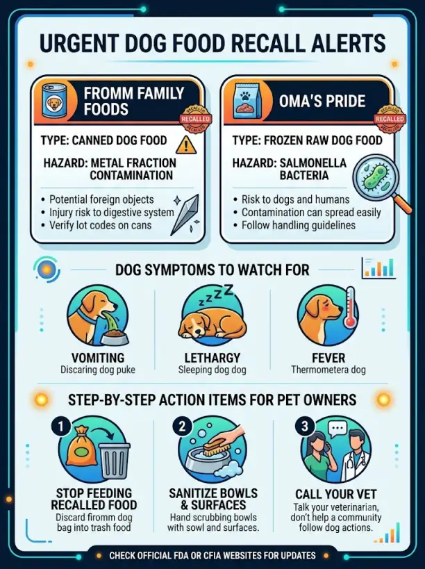Fromm and Oma’s Pride Dog Food Recalls