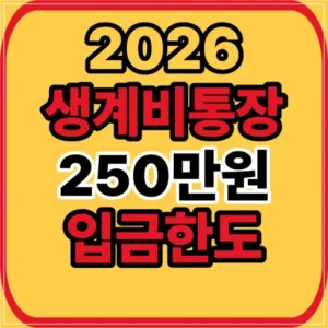 생계비계좌 입금한도
