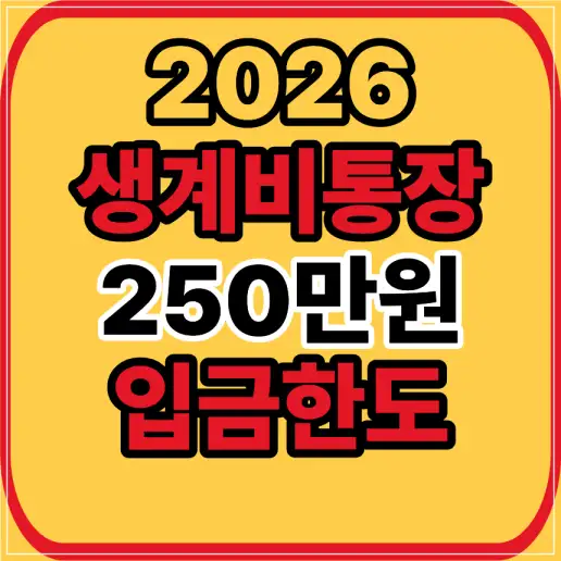 생계비계좌 입금한도