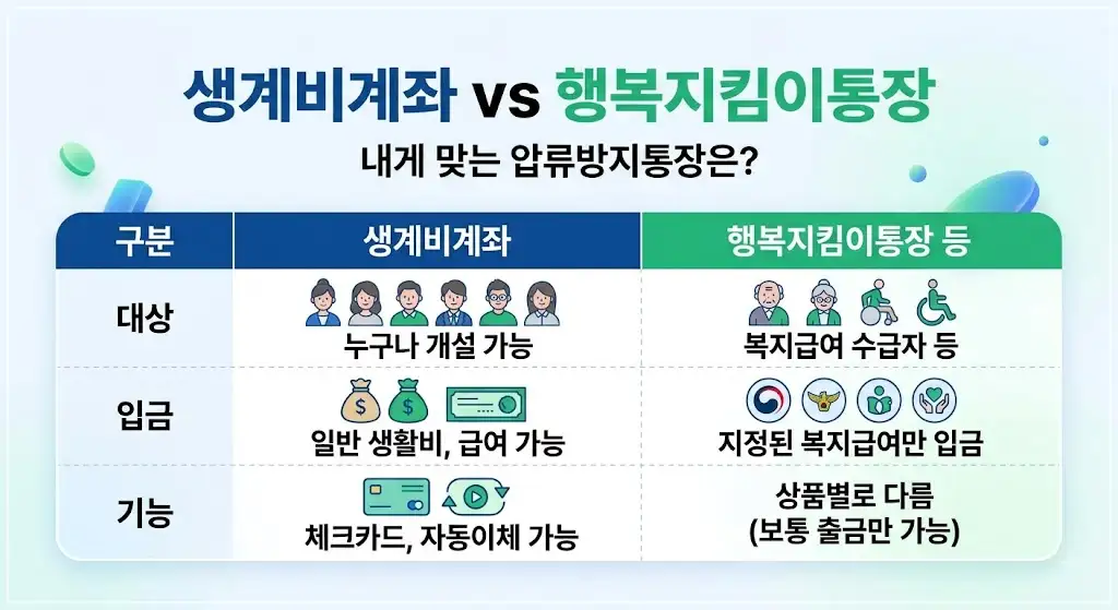 2026 생계비계좌 입금한도 250만원 체크카드 자동이체 급여 입금 가능할까?