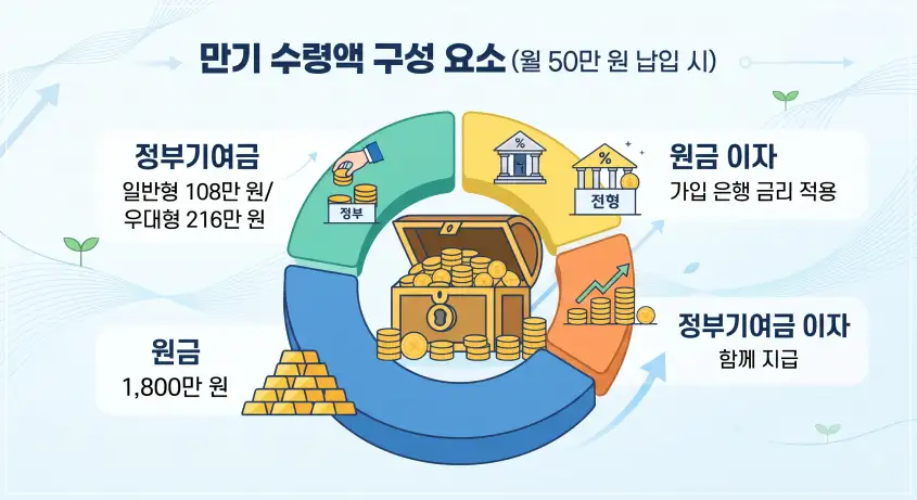 청년미래적금 만기 수령액 구성요소