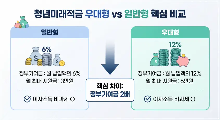 청년미래적금 우대형 일반형 비교